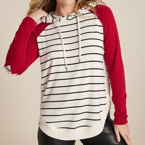 Maurices Haven Striped Colorblock Sweater Hoodie